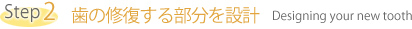 Step2�@���̏C�����镔����݌v Designing your new tooth
